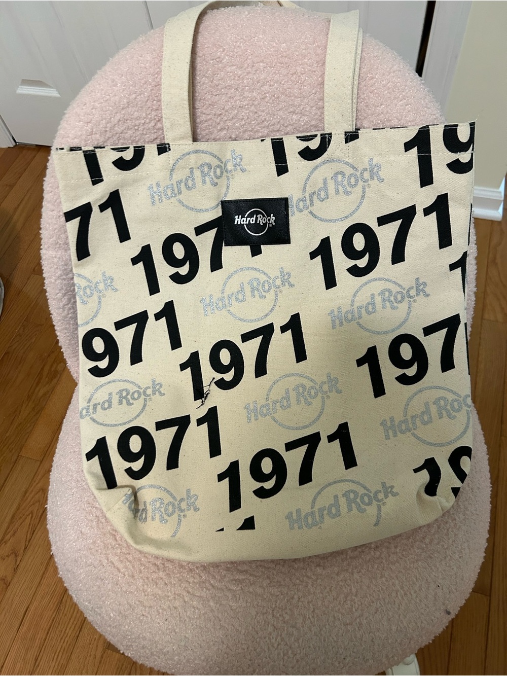 Hard Rock Cafe Cream and Black 1971 Logo Tote